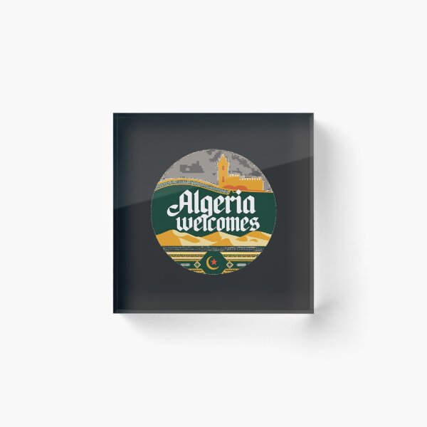 Item preview, ALGERIA WELCOMES FLAG MAP designed and sold by AnimalsDH305.