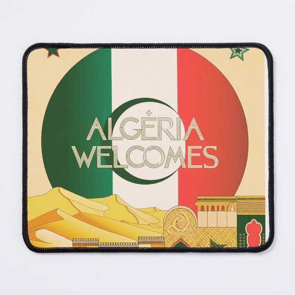 Item preview, ALGERIA WELCOMES FLAG MAP designed and sold by AnimalsDH305.