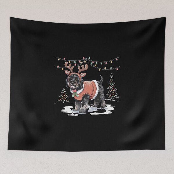 Aperçu de l'œuvre Cockapoo noir - Magnifique renne - Arbre de lumières de Noël - Père Noël créée et vendue par GRABAPSHOP.