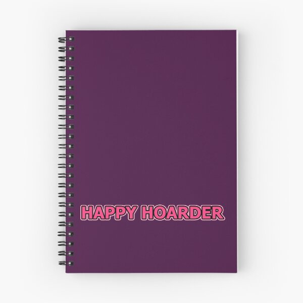 Item preview, Happy Hoarder Just Two Words Dark Pink Text Black and Pink Edge designed and sold by Beachy.