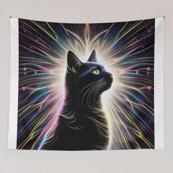 Item preview, Beautiful cat silhouette with colors bursting designed and sold by Photopat.