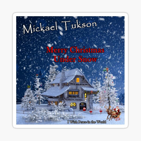 Merry Christmas Under Snow carré Sticker