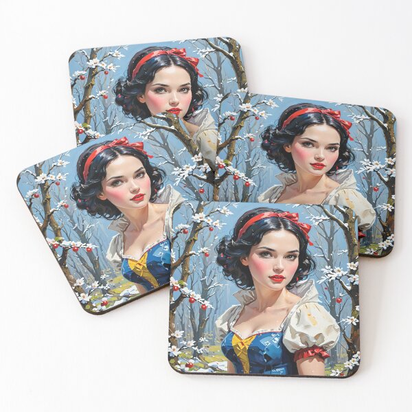 Item preview, Snow White - Classic Fairytale Princess in Enchanted Snowy Forest Scene designed and sold by ShamanIwoArt.