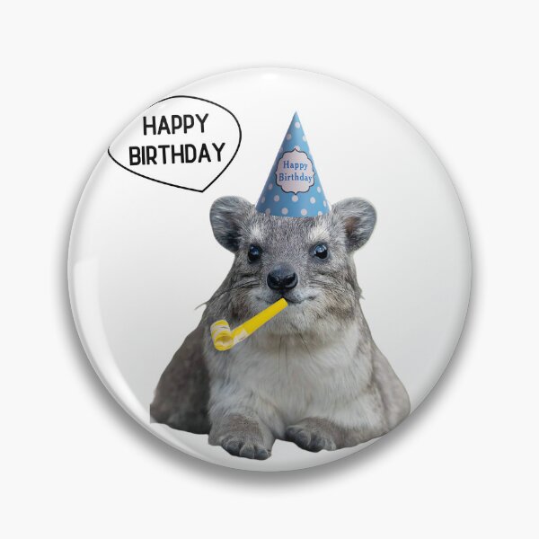 Item preview, Rock hyrax happy birthday blue party hat  designed and sold by SillyLittleSnek.
