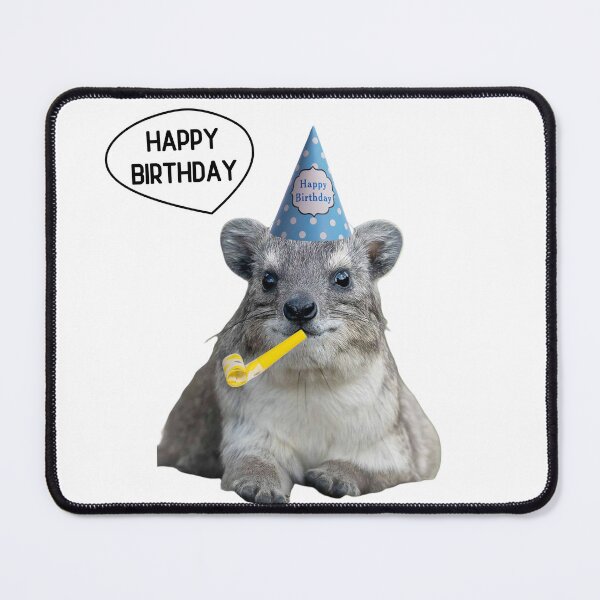 Item preview, Rock hyrax happy birthday blue party hat  designed and sold by SillyLittleSnek.
