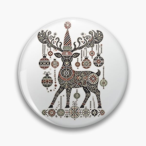 Item preview, Weihnachten Vintage Reindeer Ornament Festive designed and sold by LuminOrb.