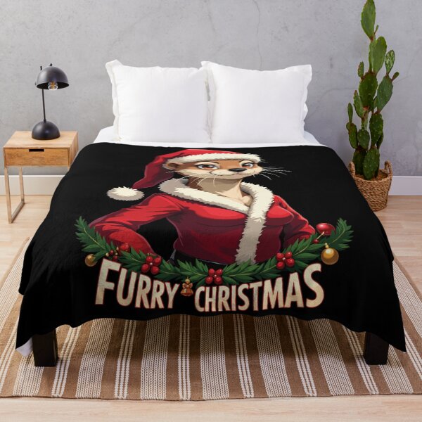 Item preview, Furry Christmas. Anthro Otter Female in Christmas Suit. designed and sold by twisted-dot.