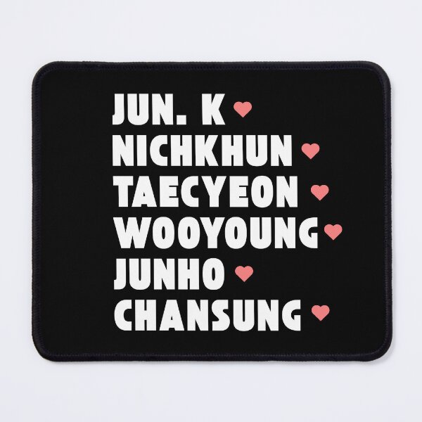 Item preview, 2PM with Member Names Kpop Group Design BLACK designed and sold by AJUNICE STUDIO.