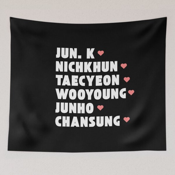 Item preview, 2PM with Member Names Kpop Group Design BLACK designed and sold by AJUNICE STUDIO.