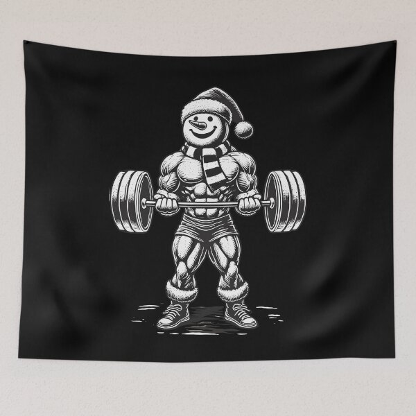 Item preview, Strong Snowman Weightlifting Christmas designed and sold by LuminOrb.