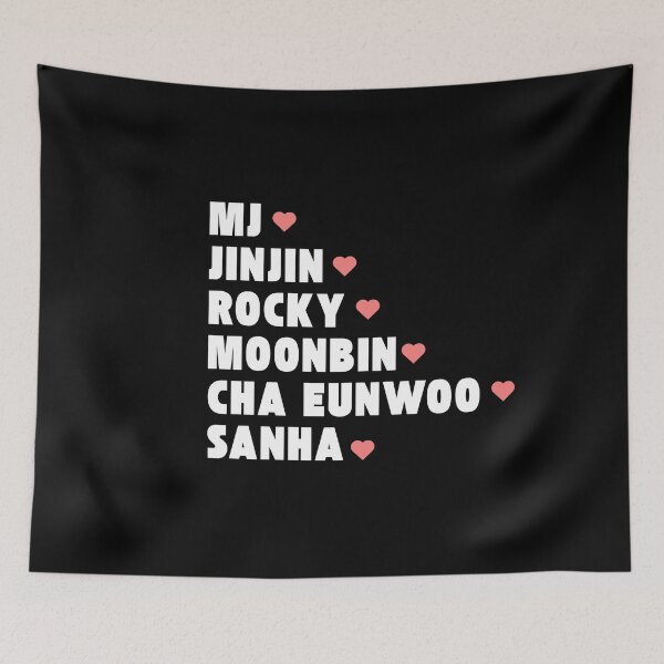 Item preview, ASTRO with Member Names Kpop Group Design BLACK designed and sold by AJUNICE STUDIO.