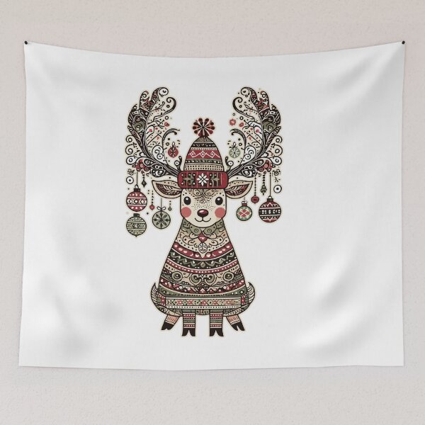 Item preview, Vintage Cottagecore Weihnachten Reindeer Joy designed and sold by LuminOrb.