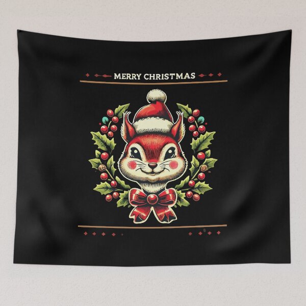 Item preview, Merry Christmas Squirrel With Berries designed and sold by LuminOrb.