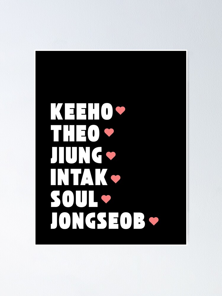 P1Harmony with Member Names Kpop Group Design BLACK