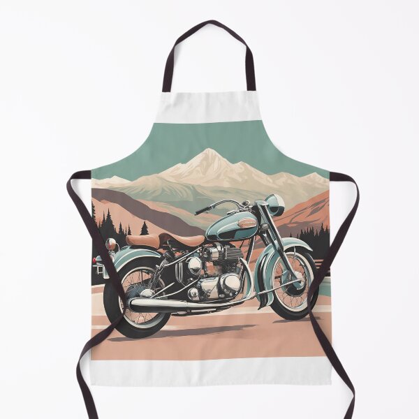 Item preview, Classic Motorcycle with Scenic Mountain Backdrop designed and sold by RaiyaTees.