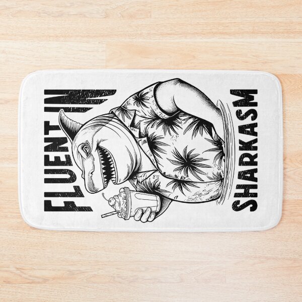 Item preview, Fluent In Sharkasm Funny Sarcastic Shark Lover Beach Pun designed and sold by GrandeDuc.