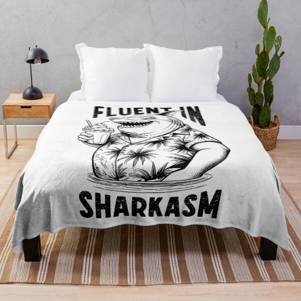 Item preview, Fluent In Sharkasm Funny Sarcastic Shark Lover Beach Pun designed and sold by GrandeDuc.