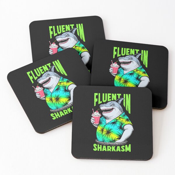Item preview, Fluent In Sharkasm Funny Sarcastic Shark Lover Beach Pun designed and sold by GrandeDuc.