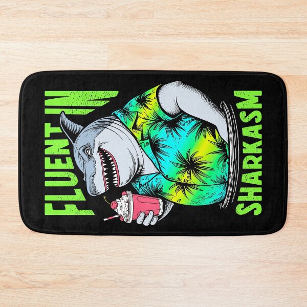 Item preview, Fluent In Sharkasm Funny Sarcastic Shark Lover Beach Pun designed and sold by GrandeDuc.