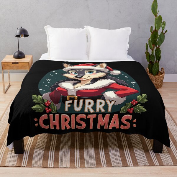 Item preview, Furry Christmas. Anthro Wolf Female in Christmas Suit. designed and sold by twisted-dot.