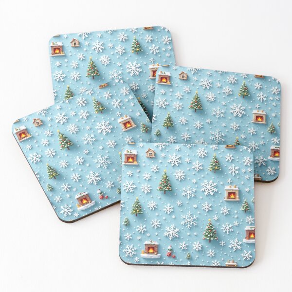 Item preview, A vibrant 3D pattern background featuring snowflakes and cozy fireplaces, creating a cheerful winter atmosphere for festive designs. designed and sold by AlwaysHome.
