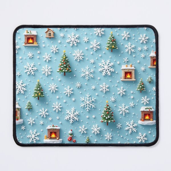 Item preview, A vibrant 3D pattern background featuring snowflakes and cozy fireplaces, creating a cheerful winter atmosphere for festive designs. designed and sold by AlwaysHome.
