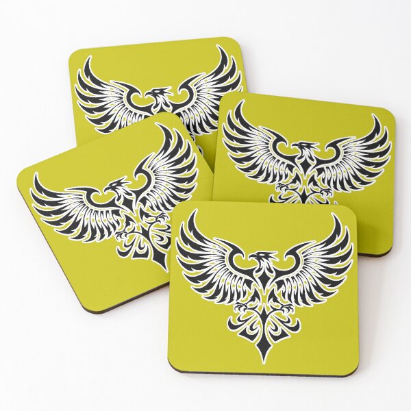 Item preview, Eagle Wings Stencil Art – Black & White Elegance designed and sold by VikArtStudio.