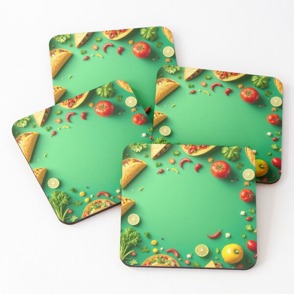 Item preview, A vibrant 3D pattern background showcasing delicious tacos and Mexican ingredients, perfect for festive culinary designs and restaurant branding. designed and sold by AlwaysHome.