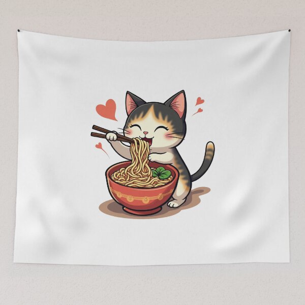Item preview, ramen cat  designed and sold by jkrphoto.
