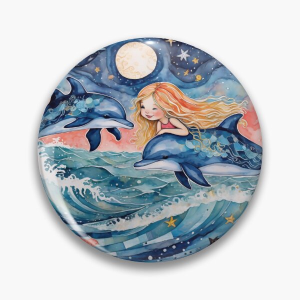 Item preview, Girl and Blue Dolphins designed and sold by M-Y-A-R-T-.