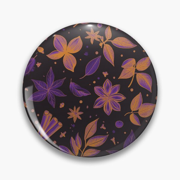 Item preview, Witchy Spice & Leaves – Orangepurple & Black designed and sold by JuicyHeart-tasteshop.