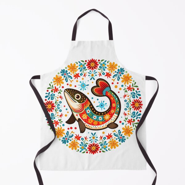 Item preview, Scandinavian Folk Art happy leaping fish by heidiannemorris © designed and sold by FOLK ART FUSION by heidiannemorris.
