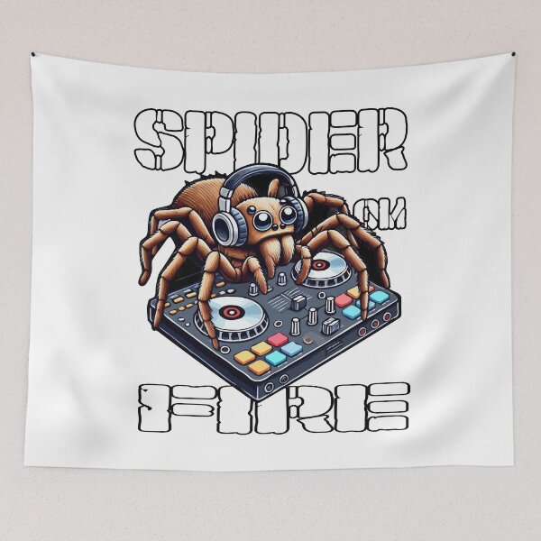 Item preview, Spider On Fire-spider As A DJ Design designed and sold by Svenniibee.