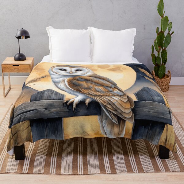 Item preview, Barn Owl Under Harvest Moon designed and sold by WaterBirdArt.