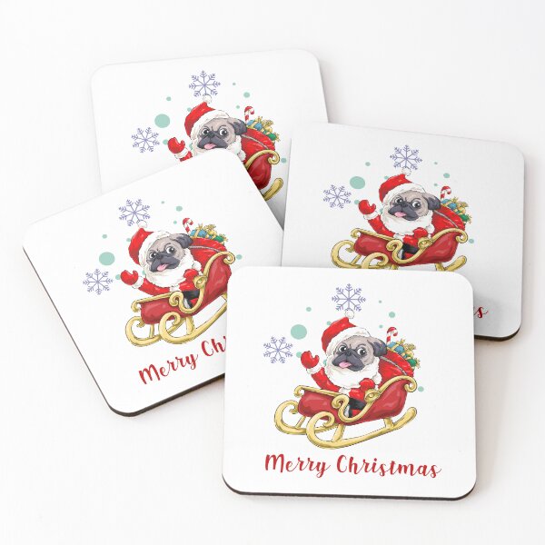 Item preview, Cute Pug Merry Christmas designed and sold by DogGarden.