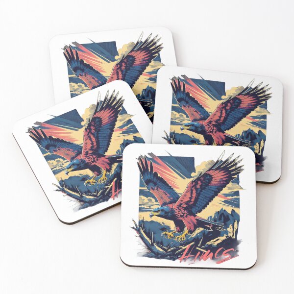 Item preview, Majestic Eagle In Mid-Flight With Neon Noir Style designed and sold by estampavibe.