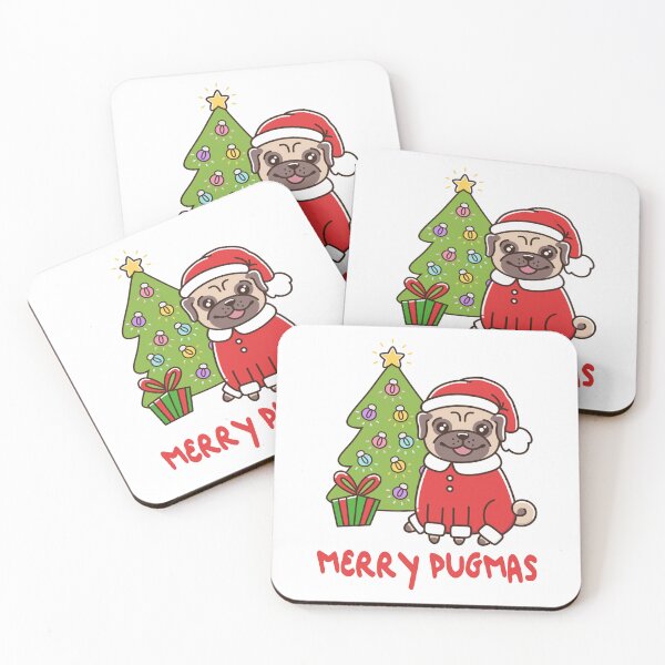 Item preview, Cute Pug Merry Christmas, Merry PUGMAS designed and sold by DogGarden.