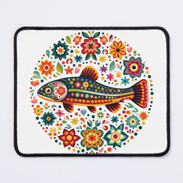 Item preview, Scandinavian Folk Art Rainbow Trout Fish by heidiannemorris © designed and sold by FOLK ART FUSION.