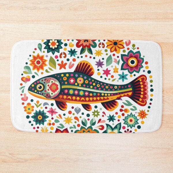 Item preview, Scandinavian Folk Art Rainbow Trout Fish by heidiannemorris © designed and sold by FOLK ART FUSION by heidiannemorris.