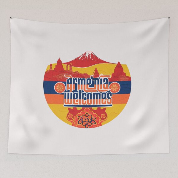 Item preview, Armenia Welcomes Flag Map designed and sold by AnimalsDH305.