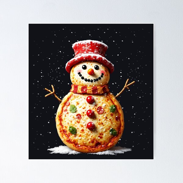 Item preview, Snowman Pizza designed and sold by stylesip.