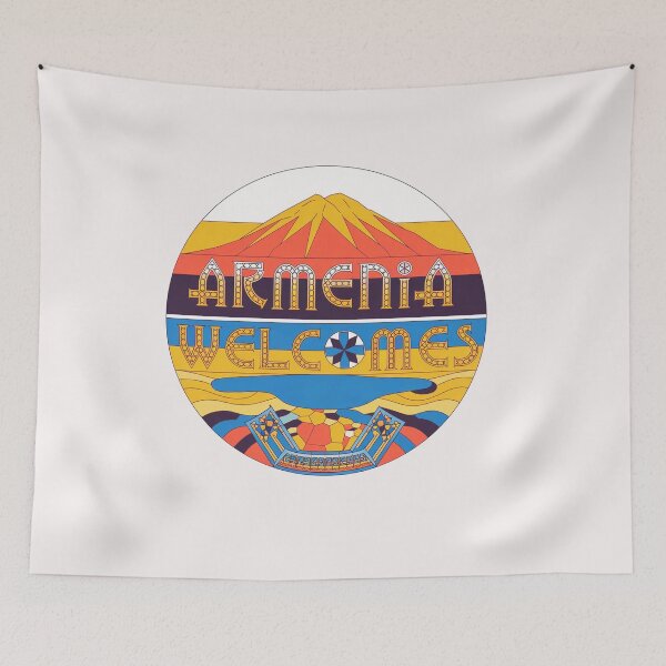 Item preview, Armenia Welcomes Flag Map designed and sold by AnimalsDH305.