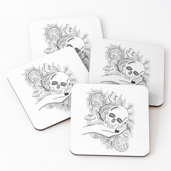 Item preview, Hand Holding Skull – Intricate Zentangle Art  designed and sold by DianaZenArt.