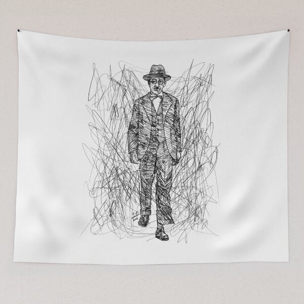 Item preview, FERNANDO PESSOA - watercolor portrait .1 designed and sold by lautir.