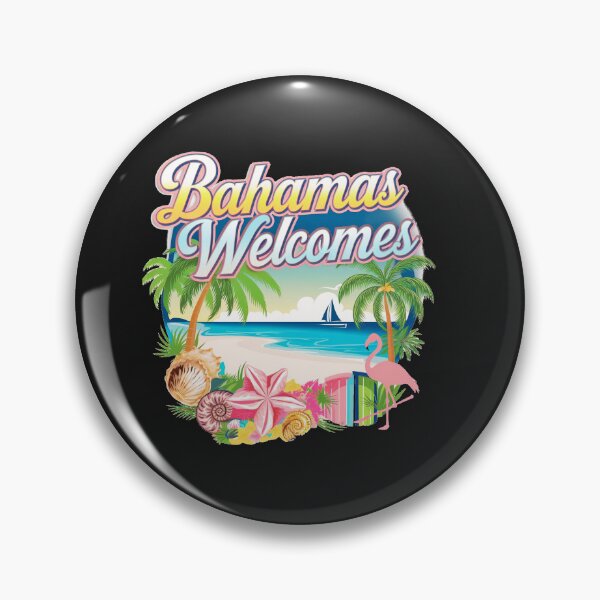 Item preview, Bahamas Welcomes Flag Map designed and sold by AnimalsDH305.