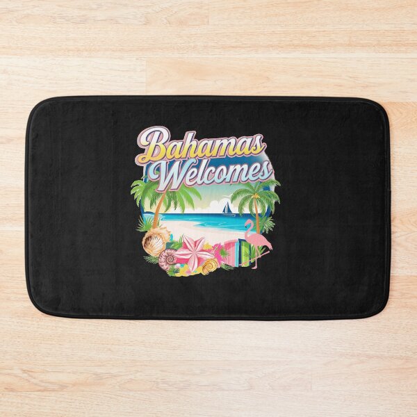 Item preview, Bahamas Welcomes Flag Map designed and sold by AnimalsDH305.