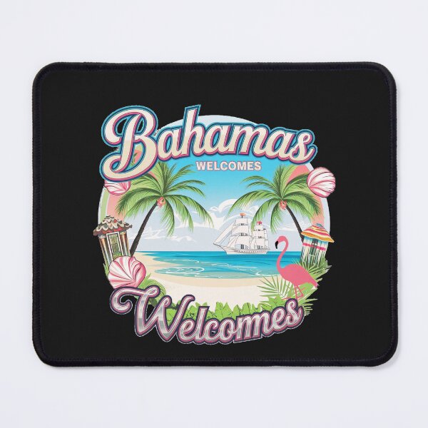 Item preview, Bahamas Welcomes Flag Map designed and sold by AnimalsDH305.
