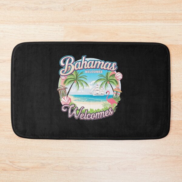 Item preview, Bahamas Welcomes Flag Map designed and sold by AnimalsDH305.