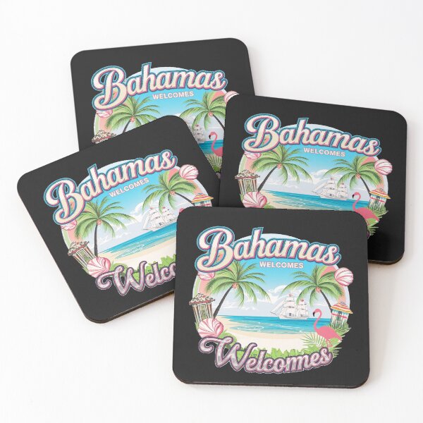 Item preview, Bahamas Welcomes Flag Map designed and sold by AnimalsDH305.