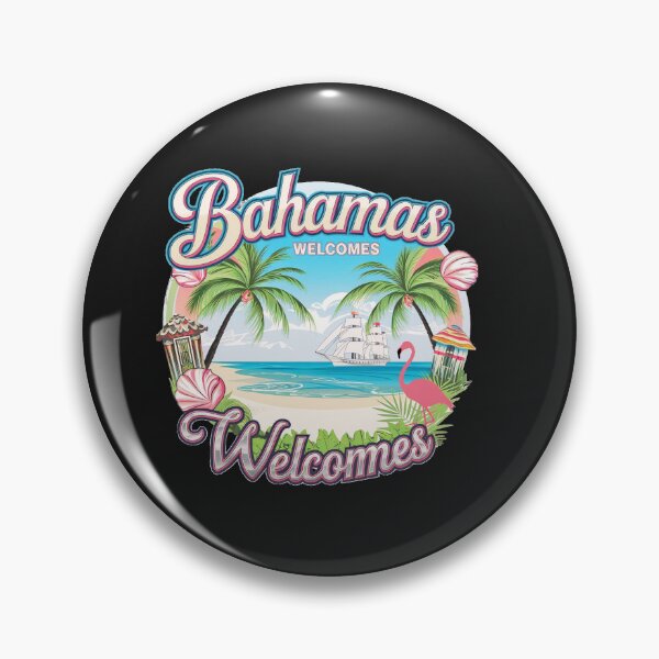 Item preview, Bahamas Welcomes Flag Map designed and sold by AnimalsDH305.
